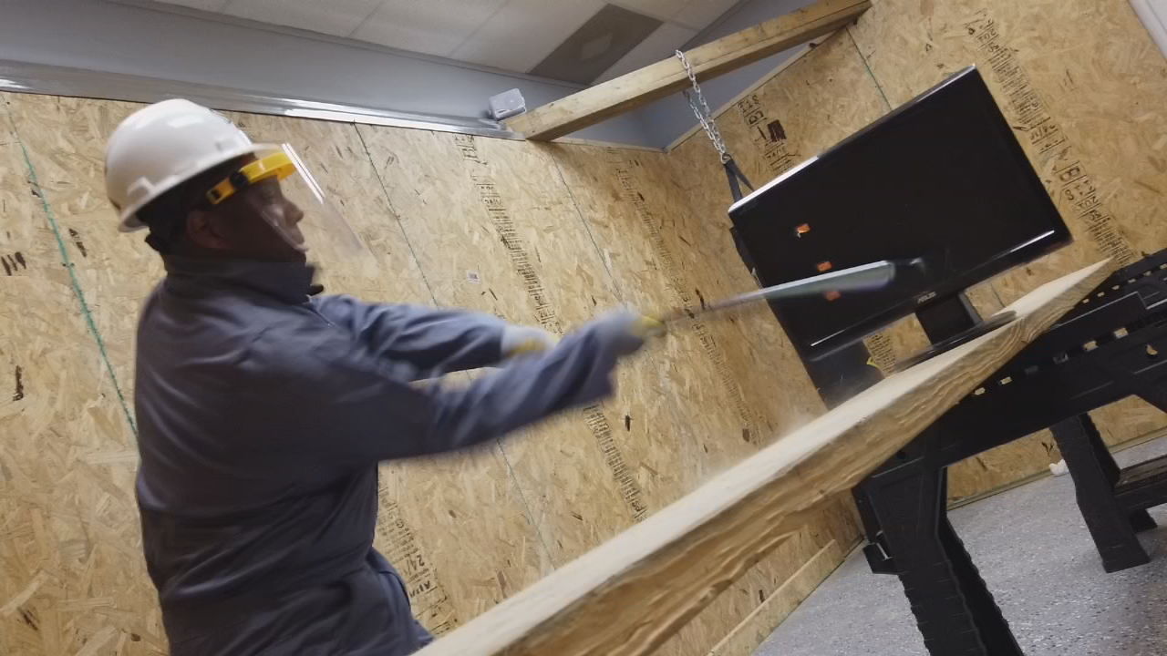 Gilbert Corsey in the Smash Time rage room